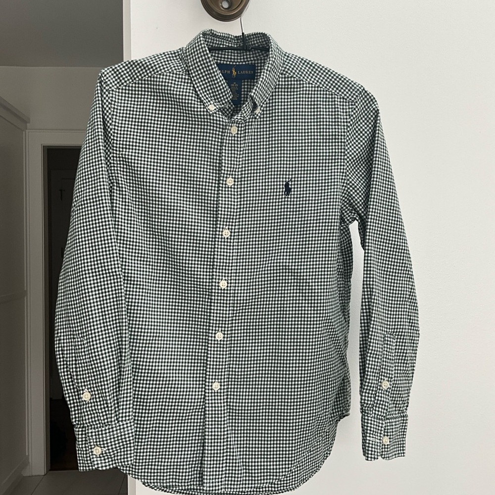 Ralph Lauren Forest Green and White Plaid Boy’s Shirt